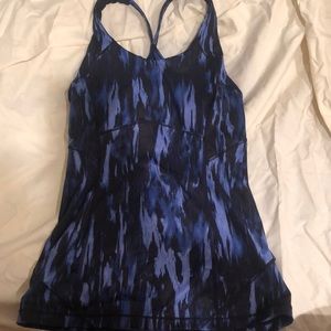 Blue and black lululemon tank